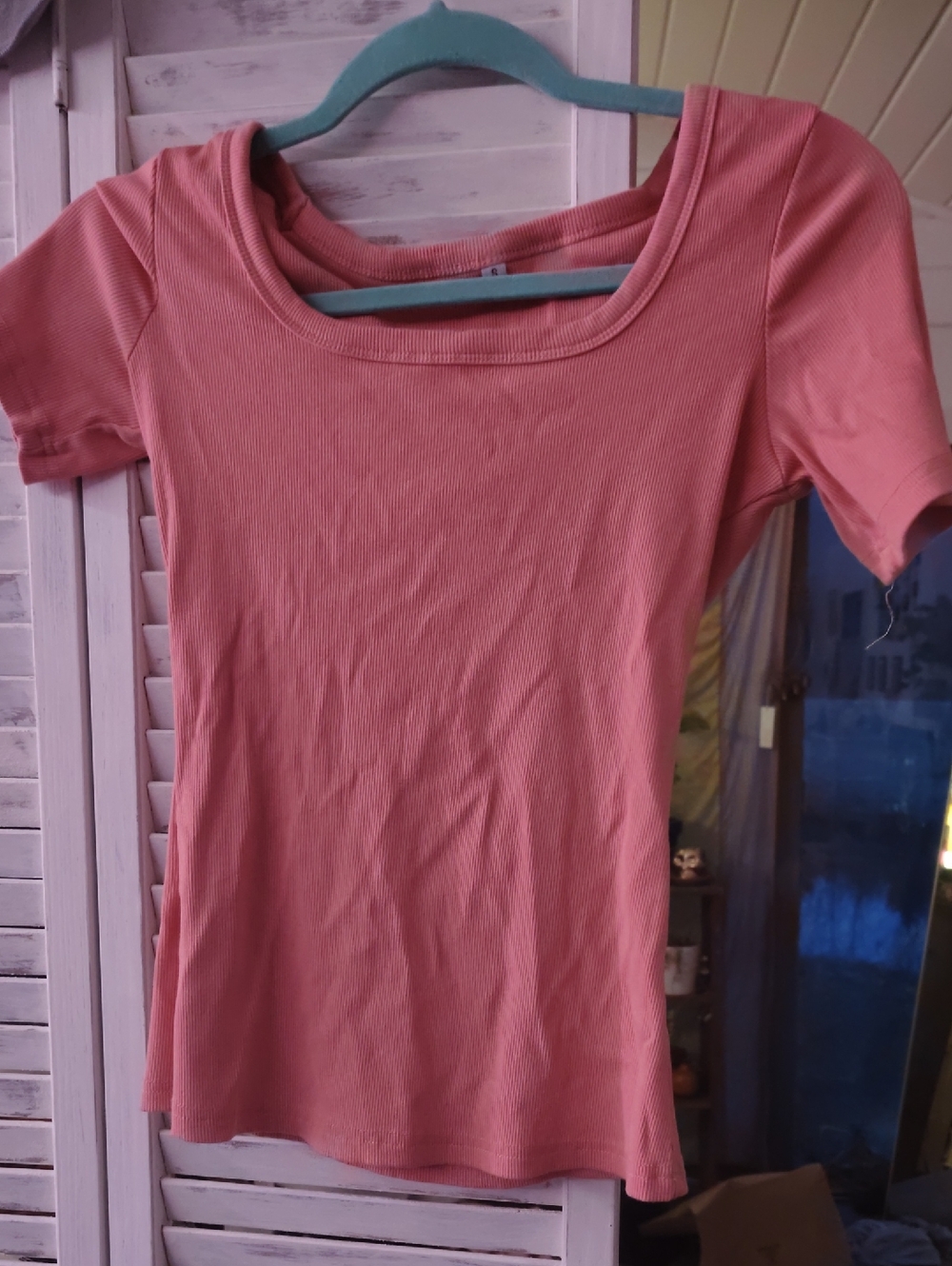 Women's Pink Scoop Neck Short Sleeve Top